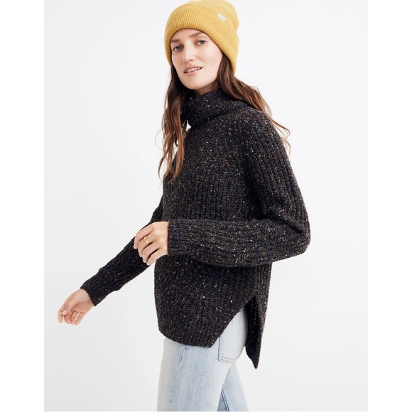 madewell colorfleck ribbed turtleneck sweater donegal pewter (dark grey) - Picture 2 of 8